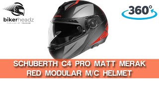 Schuberth C4 Pro Merak Red Black Grey Modular Flip Up Front Motorcycle Helmet