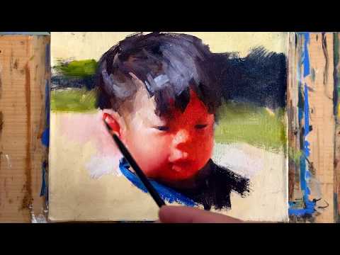 Oil Stick Portrait Demo, by Zimou Tan