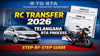 How to Transfer Vehicle Ownership Online in Telangana 2026 | RC Transfer Process Form 29 &amp; 30