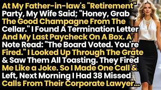 At My Father-in-law's ＂Retirement＂ Party, My Wife Said; ＂Honey, Grab The Good Champagne From The Cel