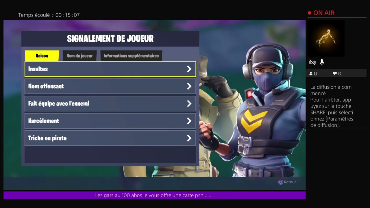 live fortnite clavier souris au 100 abos je vou offre - nom equipe fortnite