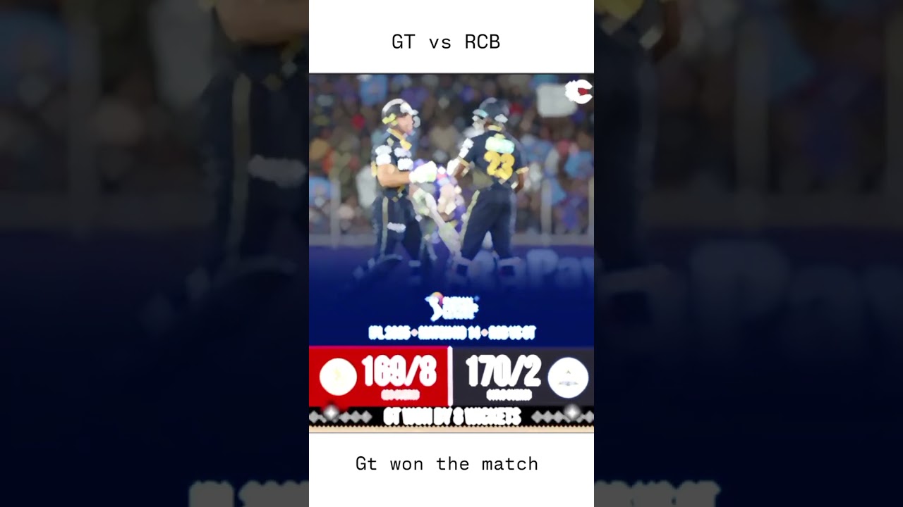 GT vs rcb match result 