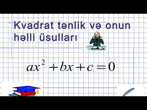 Video: Kvadrat Tənliyin Diskriminantını Necə Tapmaq Olar