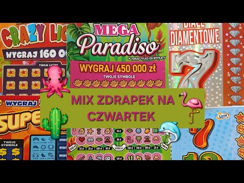 Mix of scratch cards from Mega Paradiso 🦩🐙🐬 #scratchcards