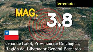 😱🚨 Terremoto cerca de Lolol, Provincia de Colchagua, Región del Libertador General Bernardo O'Higgi