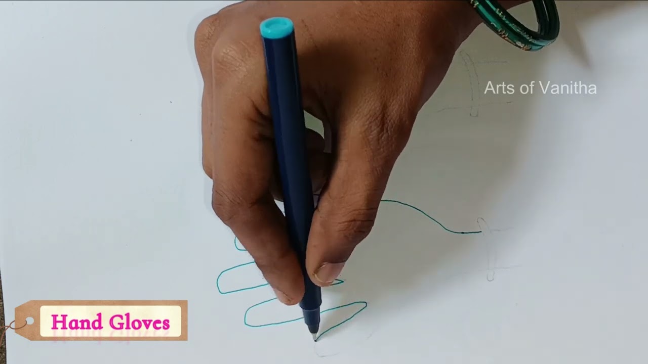 Hand gloves drawing easy method | Hand gloves handmade drawing | Hand gloves drawing easy | Arts