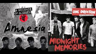 Video thumbnail of "Amnesia - Half a Heart _ 5 Seconds Of Summer & One Direction (Mashup)"