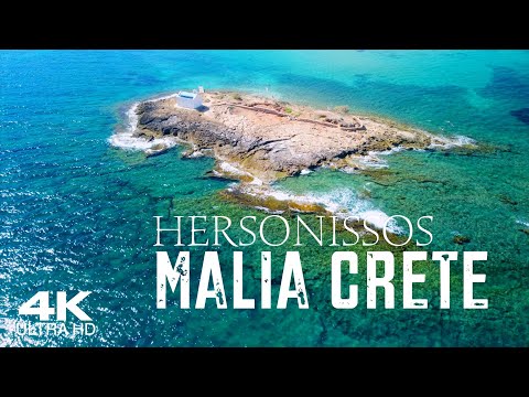 4K HERSONISSOS MALIA 2025 Χερσόνησος Μάλια 4 HOUR Drone Aerial Relaxation Chersonissos Crete