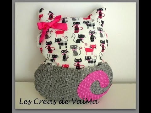 Coussin Chat Avec Poches De Rangement Tablette Doudou Telecommandes Tuto Couture Valma Youtube