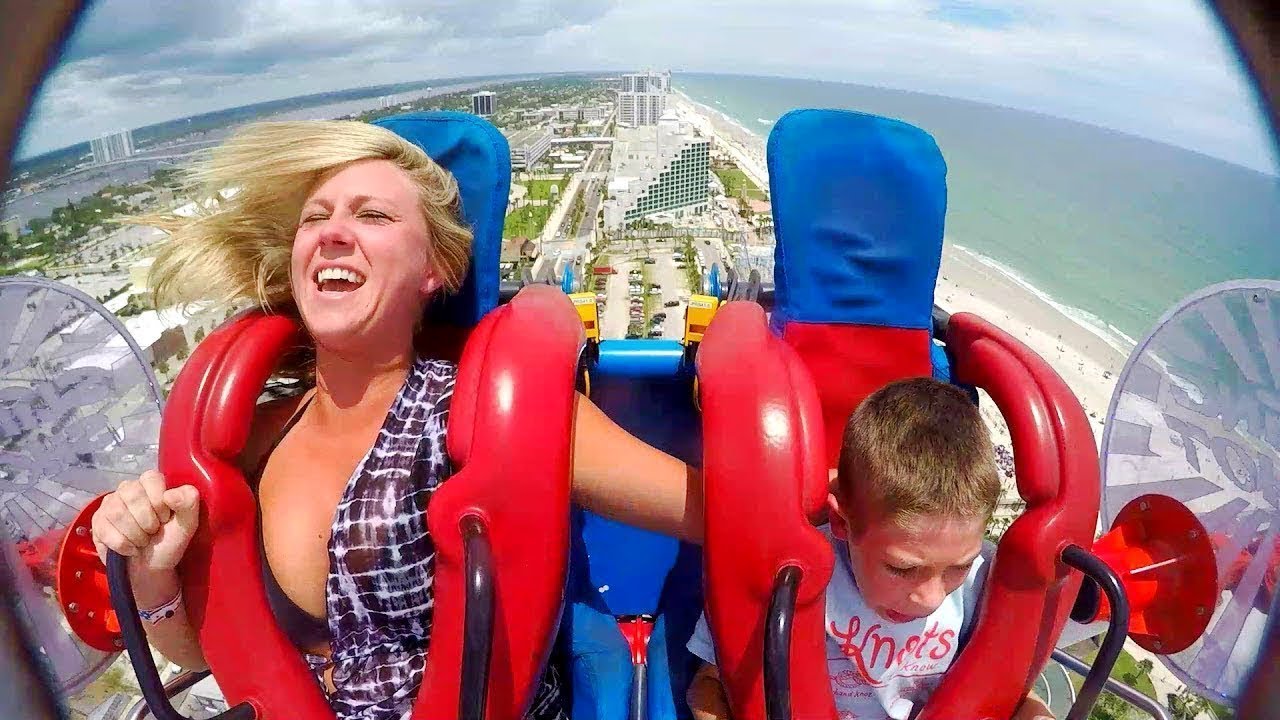 Boobs Fall Out On Slingshot.