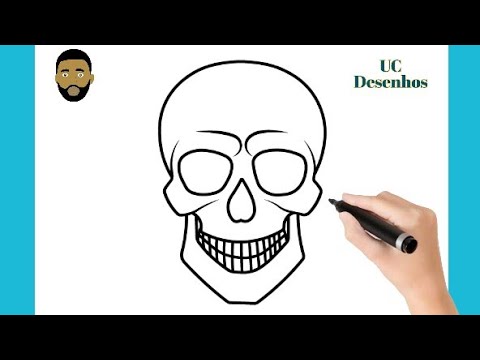 Tutorial speed draw of simple skull halloween caveira/ crânio simples