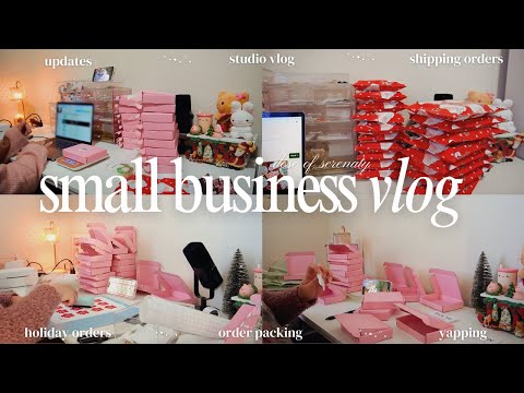 SMALL BUSINESS VLOG🎅🏼: packing orders, making stickers, cutting thank you cards, updates & more