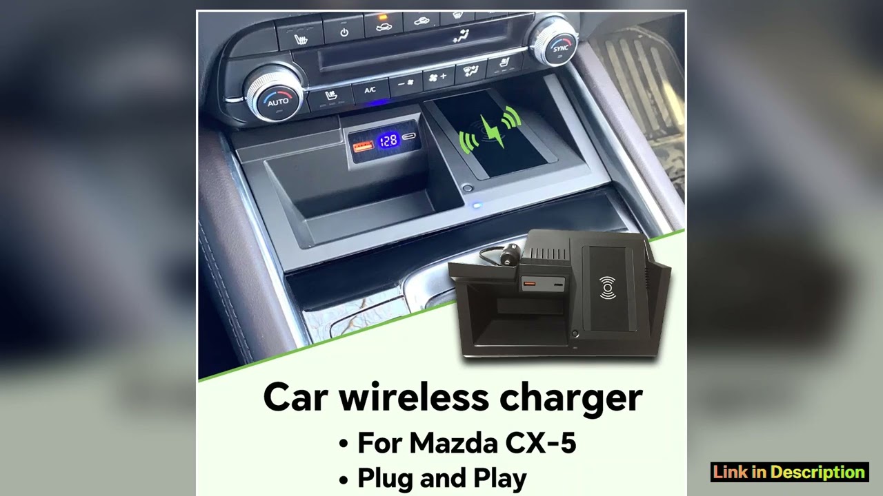 15w Wireless Charger For Mazda CX5 CX5 2017 2018 2019 2020 2021 Fast charging pad phone holder car