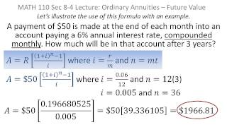 Finance: Ordinary Annuities - Future Value