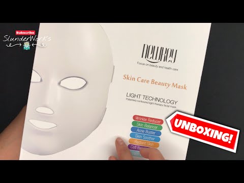 #unboxing NEWKEY 7 Led Light Therapy Facial Skin Care Mask - Korea PDT Technology for Acne Reduction