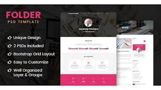 Folder - Freelancer One Page Portfolio & Resume PSD Template | Themeforest Website Templates and