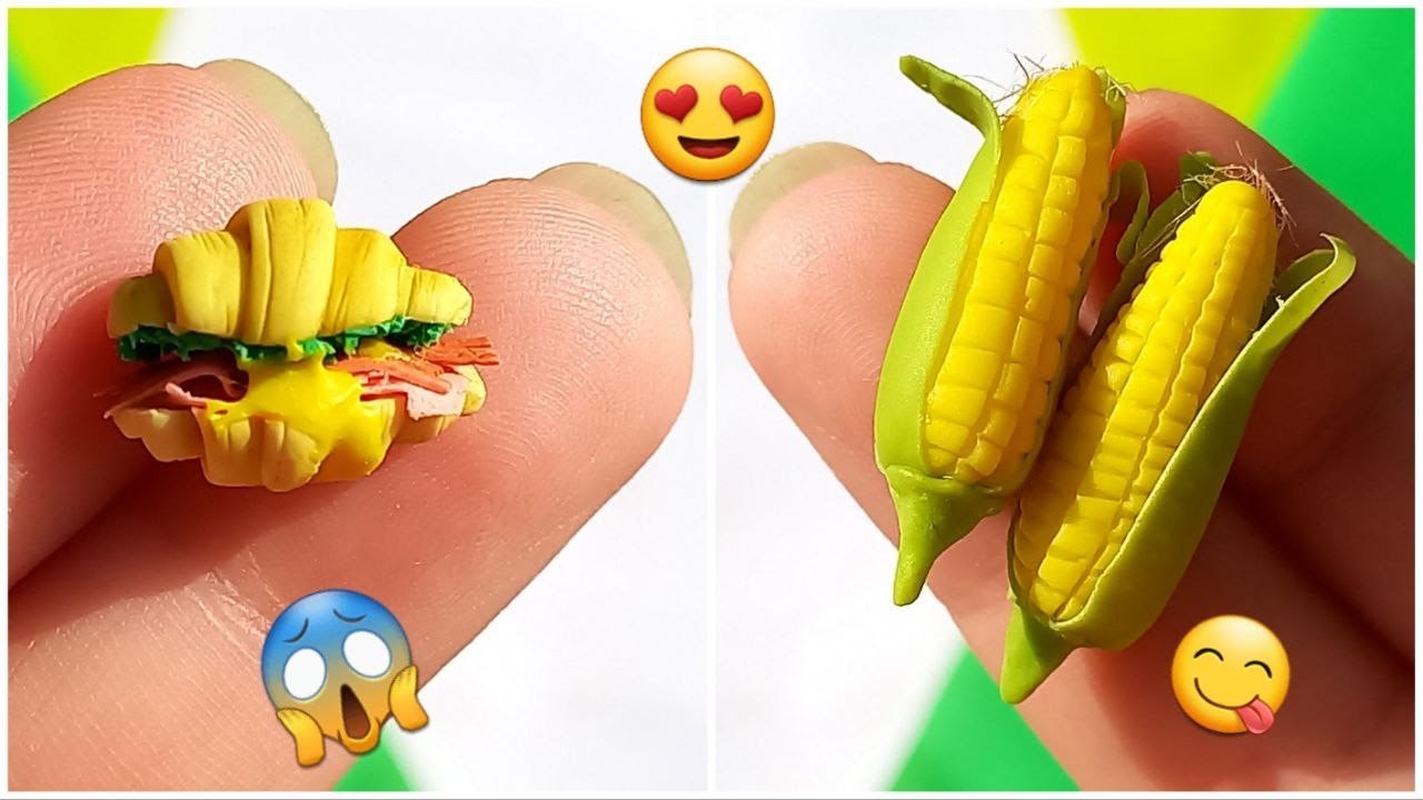 5 Diy Miniature Polymer clay Food Art for dollhouse | best Miniature ...