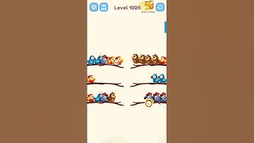 Bird sort color game level solution 1024 #shorts