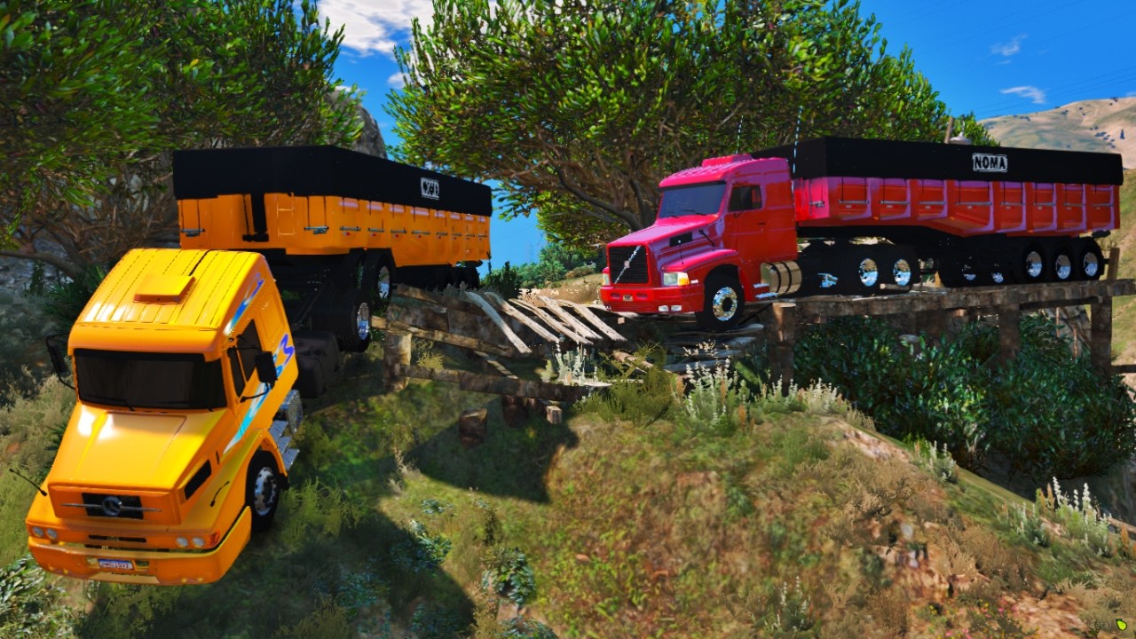 GTA 5 VIDA DE CAMINHONEIRO: MEU AMIGO PAULIN CAIU DA RIBANCEIRA CARREGADO