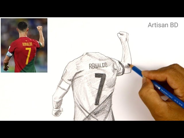 Pencil Sketch of Cristiano Ronaldo Easy step by step Drawing  CR7 from Al  Nassr Club ronaldo  YouTube