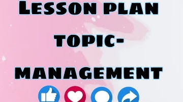 Lesson plan on management (Commerce)