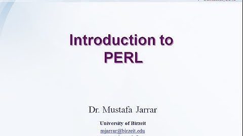 Introduction to PERL (Part 1/7)