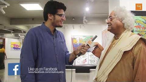 Interaction with Rajeev Sethi at the solo show of Amit Ambalal in Ahmedabad