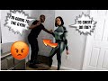 Getting fully dressed for the gym prank on girlfriend she went crazy