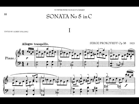 Prokofiev Piano Sonata No. 5 in C Major, Op. 38 (Boris Berman) and Op. 135 (Glemser)