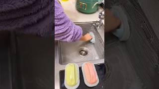 Handle Sponge Brush, Kitchen Bathroom Cleaning Washing Scrubber