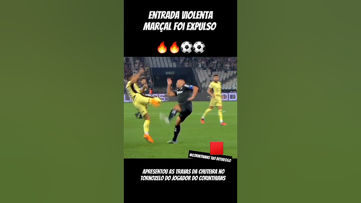 Entrada violenta, jogador do #botafogo foi expulso após revisão do VAR #corinthiasxbotafogo