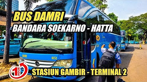 HANYA SATU JAM ‼️ Naik BUS DAMRI Dari STASIUN GAMBIR Ke TERMINAL 2 BANDARA SOEKARNO - HATTA