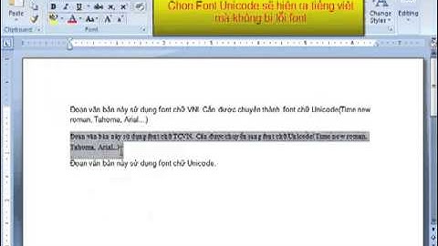 Chuyển đổi mã font chữ từ VNI, TCVN... sang bảng mã Unicode