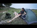 A Girl's Solo Camping Trip: Cooking Dumplings in the Wild  / ASMR