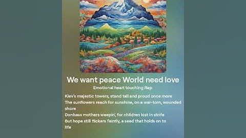 We want peace World need love | Unity Across Borders - A Poetic Journey of Peace