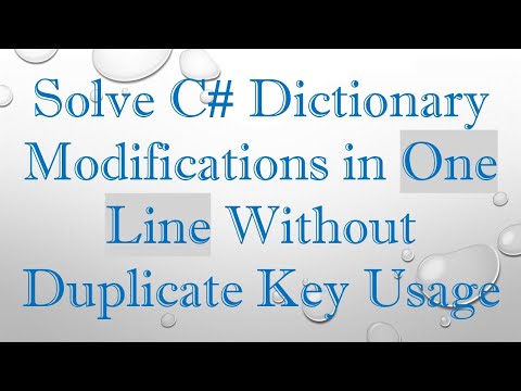 Solve C# Dictionary