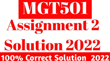 MGT501 Assignment 1 Solution 2022 | mgt501 assignment 1 Solution spring 2022 #Informative VU #mgt501