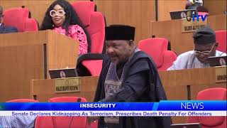  Senate Declares Kidnapping As Terrorism, Prescribes Death Penalty For Offenders