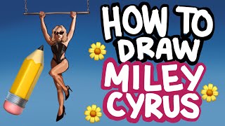 How To Draw MILEY CYRUS…🌼 #drawing #mileycyrus #flowers