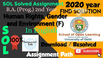 Human Rights, Gender and Environment (F) In English | Assignment Path | SOL Students 2020 |