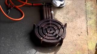 釜戸用バーナーの着火テスト