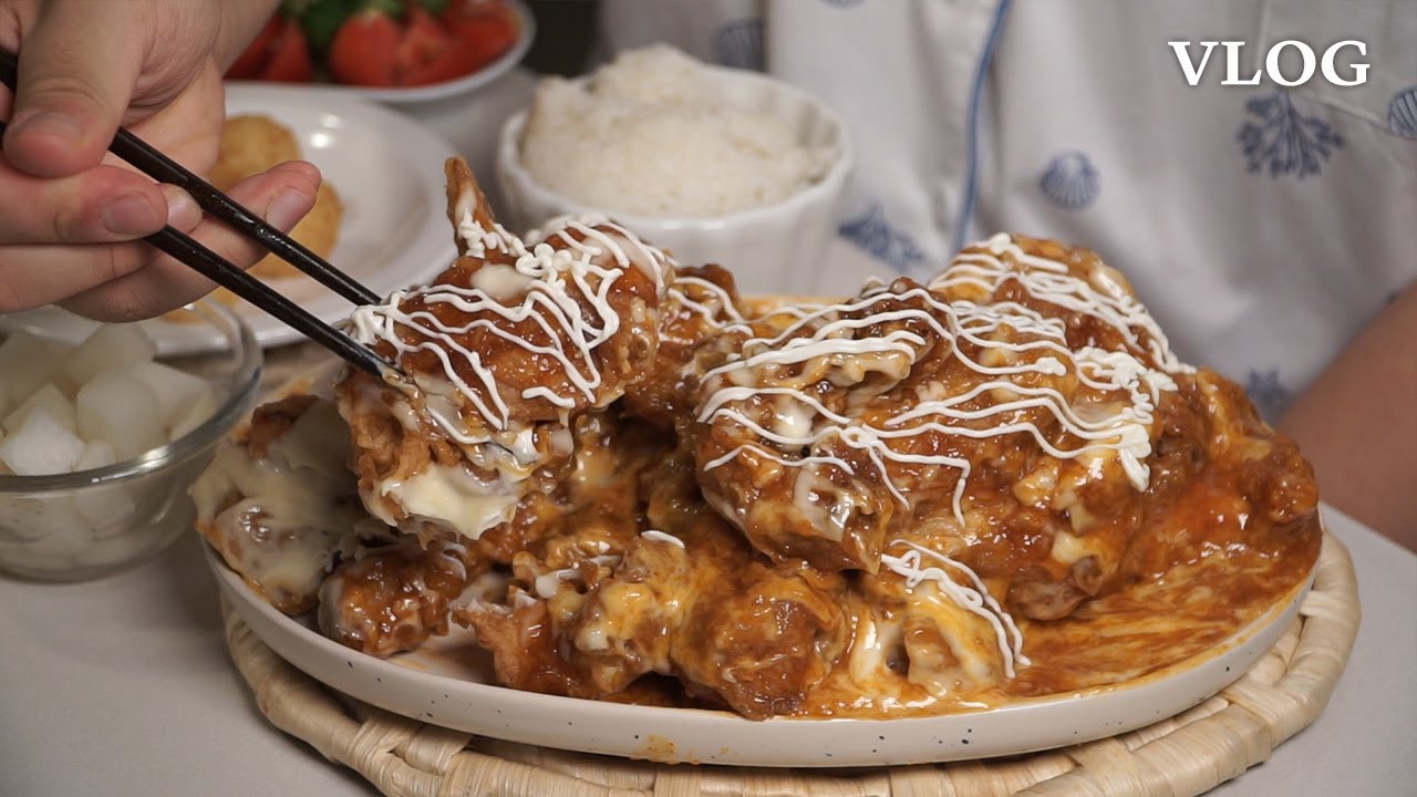 복스럽게 먹기로는 로또 당첨급인 집밥브이로그 • 처갓집 슈프림양념치킨, 불닭볶음면 • 일상 요리 먹방 vlog