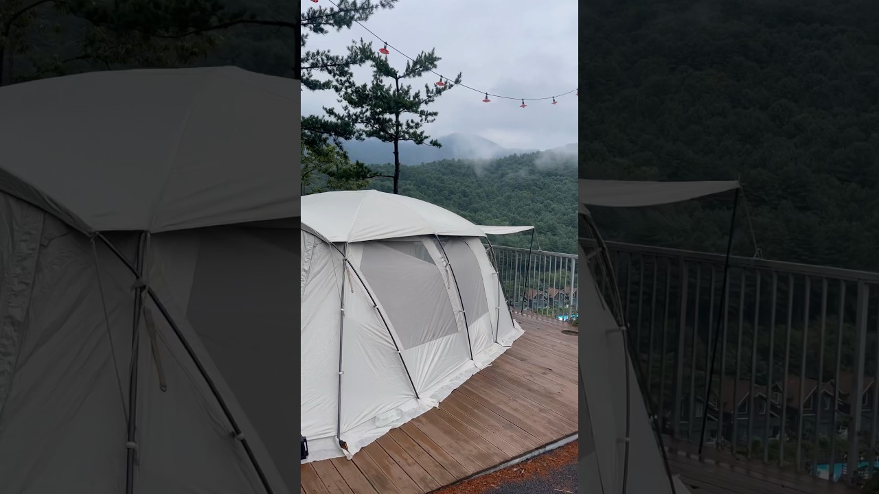 가을 캠핑시작🏕️ 가평 무릉도원 캠핑장 C4 데크 리얼뷰 / #shorts #캠핑 #캠핑장  #가을캠핑 #최쿠캠핑 # #텐트