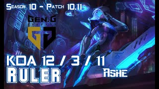 Gen Ruler ASHE vs APHELIOS ADC - Patch 10.11 KR Ranked