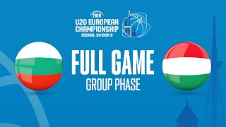 Bulgaria v Hungary | Full Basketball Game | FIBA U20 European Championship 2022