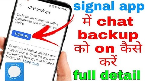 signal app ka chat backup kaise le | chat ka backup Kaise Karen signal app me