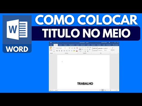 Vídeo: Como colocar o título da página ms word?