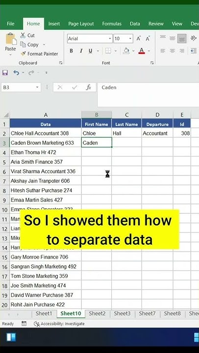 How to separate data in ms excel | Excel trick and shortcuts #excel # ...