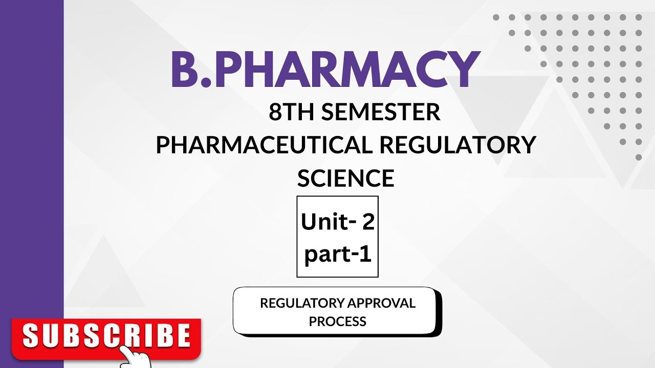 B.pharma 8th semester (Pharmaceutical Regulatory Science- (unit-2) part -1