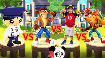 Tag with Ryan vs Crash On the Run Bandicoot  All Characters Unlocked Fun Mobile Games